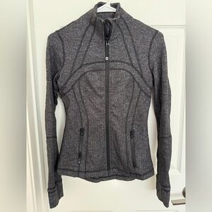 Lululemon Track Jacket Size 6 women’s Zip up jacket gray herringbone color